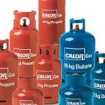 Collection of Calor gas cylinders