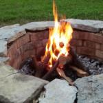 Fire in an outdoor firepit
