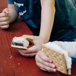 Children eating s'mores