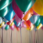 Colourful helium balloons