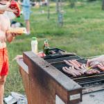 Sausages cooking on a bbq