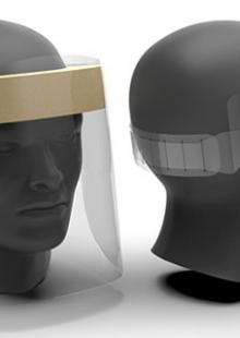 Face Mask - plastic Visor on dummy head